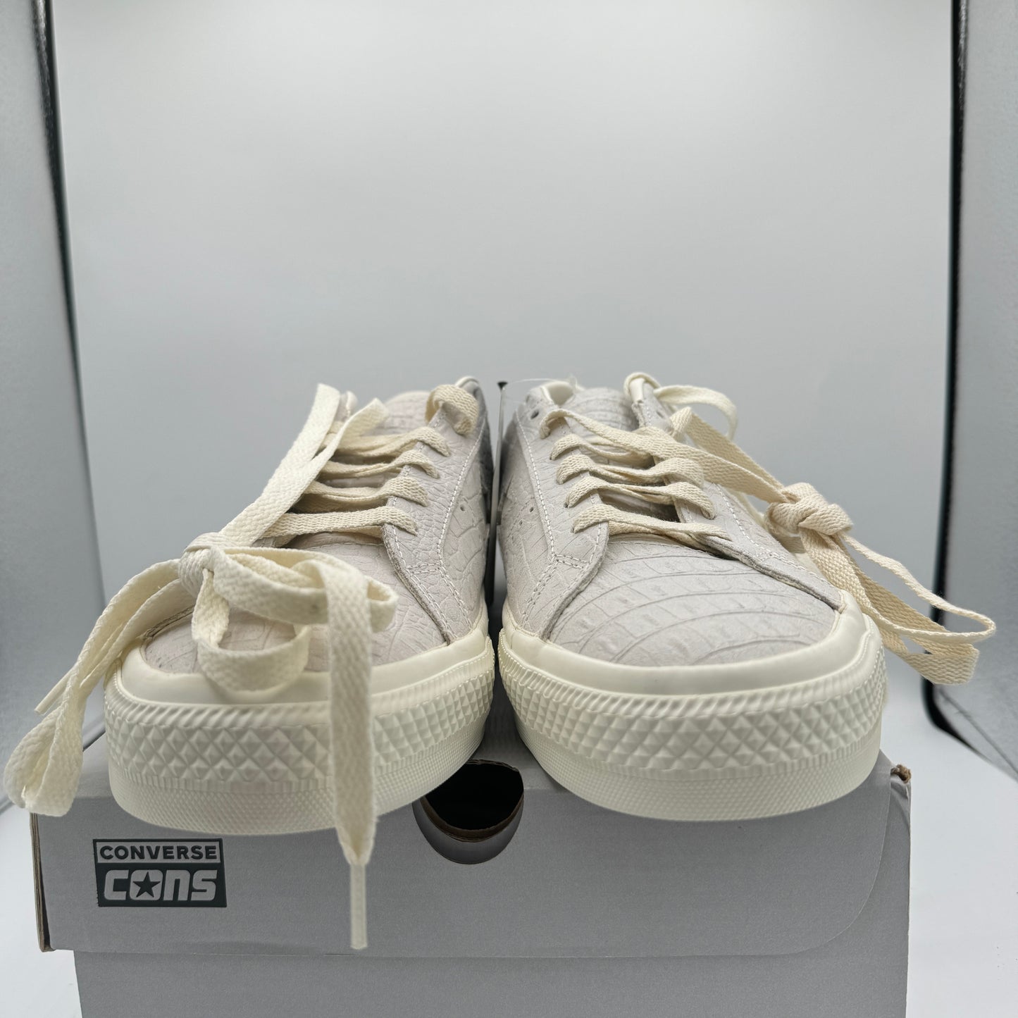 Converse One Star Pro OX Egret Grey Sneakers Croc Embossed Leather UNISEX