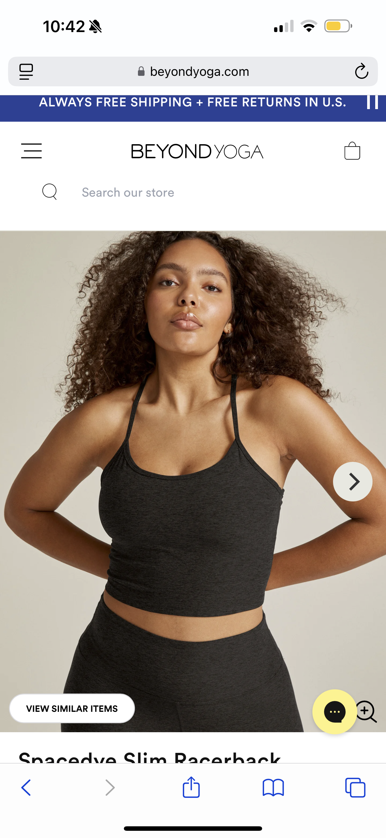 Beyond Yoga Tank Top Racerback Cropped in Spacedye Darkest Night