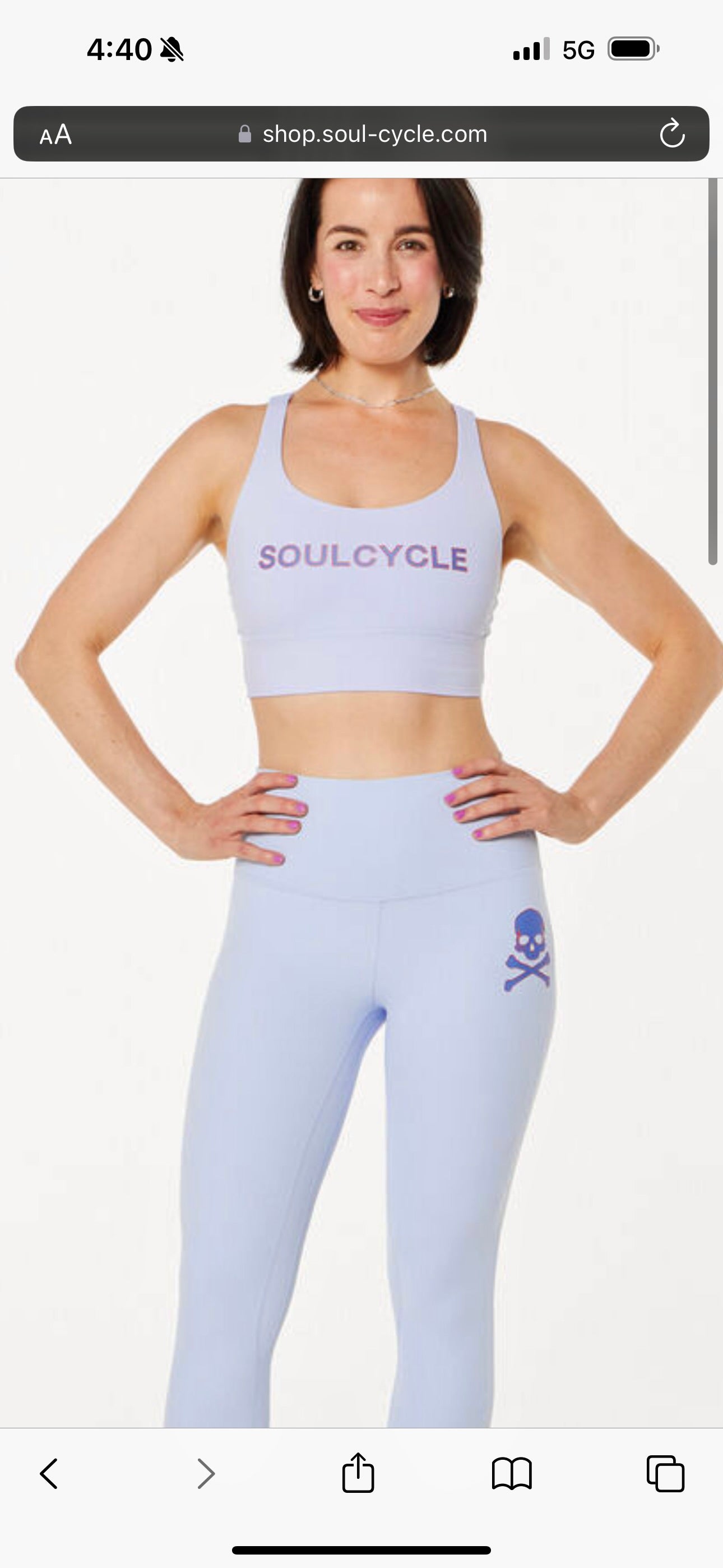 Lululemon Energy Long Sports Bra in Pastel Blue Light Purple Soul Cycle