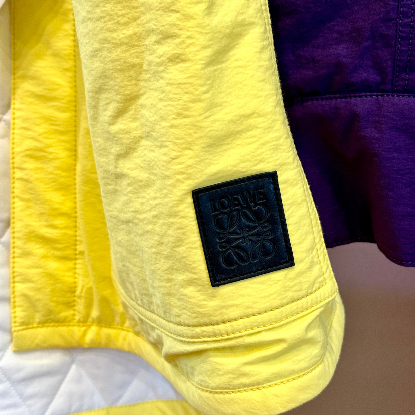Loewe Padded Overshirt Multicolored Jacket Leather Collar Over shir multi