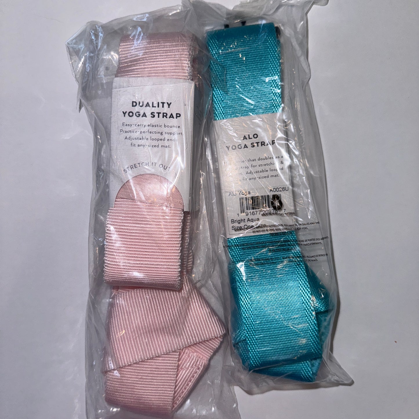 Alo Straps , Pink / Teal Yoga Strap BUNDLE (2) Both are Brand New !