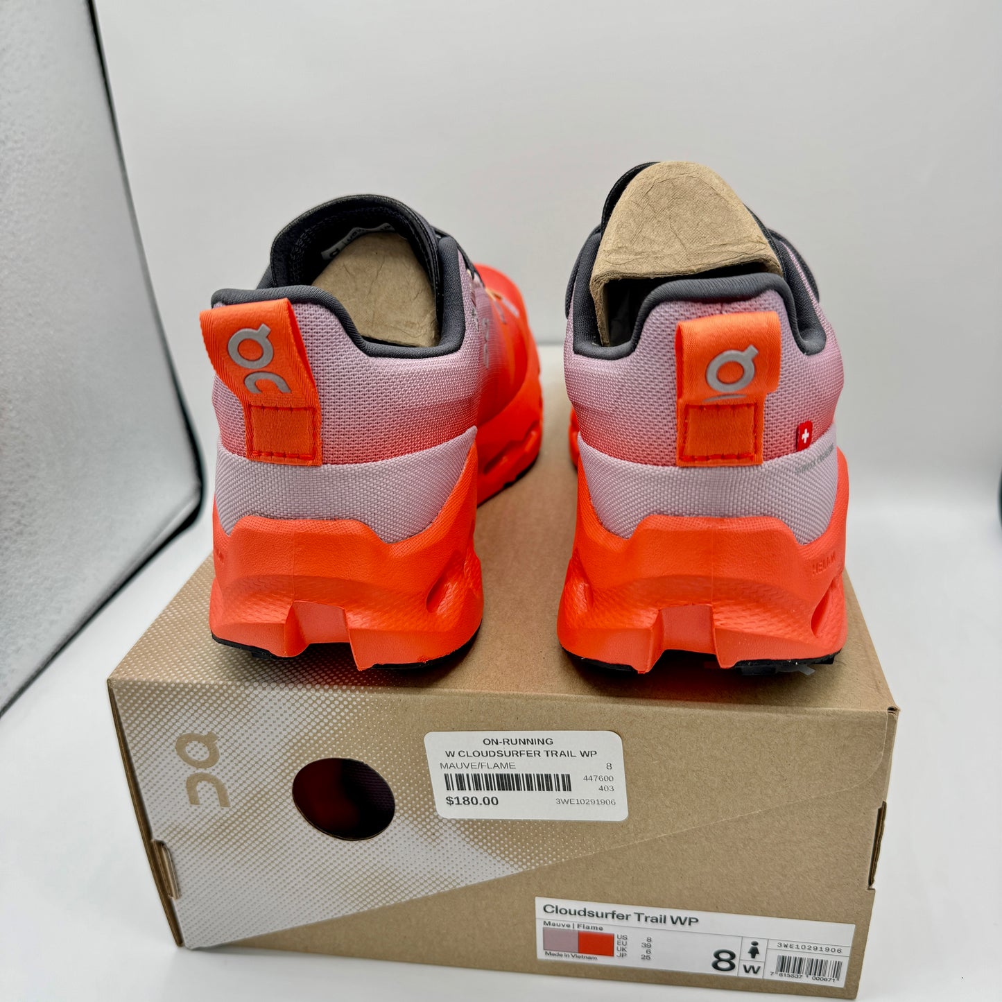 On Running Cloudsurfer Trail WP Waterproof Women’s Shoes Orange Grey Black