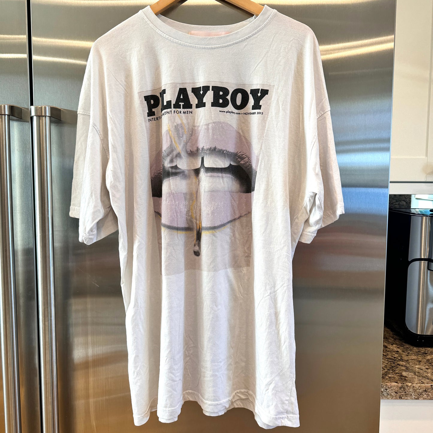 Missguided x Playboy Lips Shirt Dress Oversized Tee Women’s Collab , Good Pre-Owned Condition