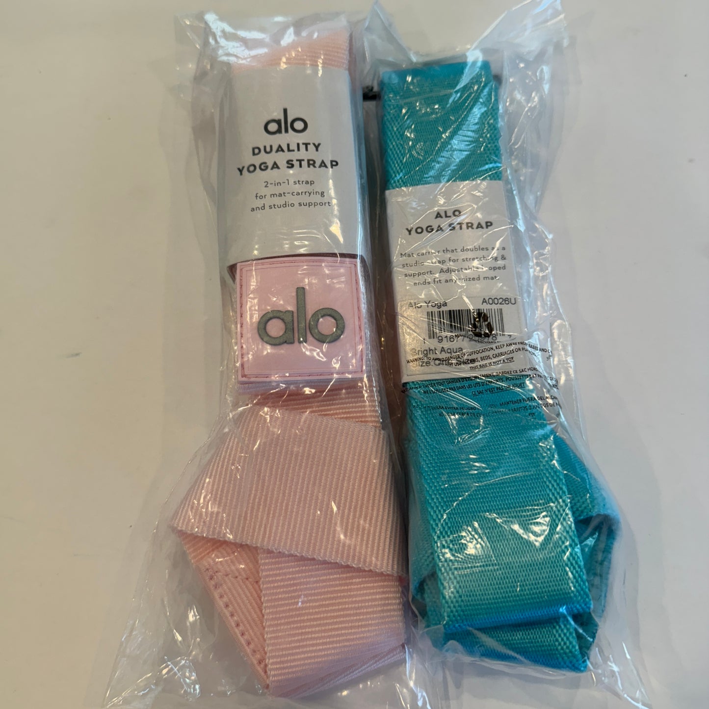 Alo Straps , Pink / Teal Yoga Strap BUNDLE (2) Both are Brand New !