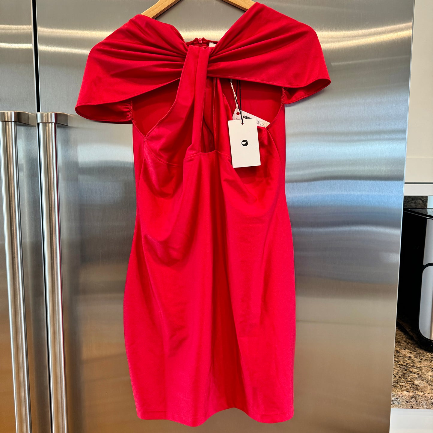 Coperni Twist Mini Dress in Lipstick Red Cut Out Brand New