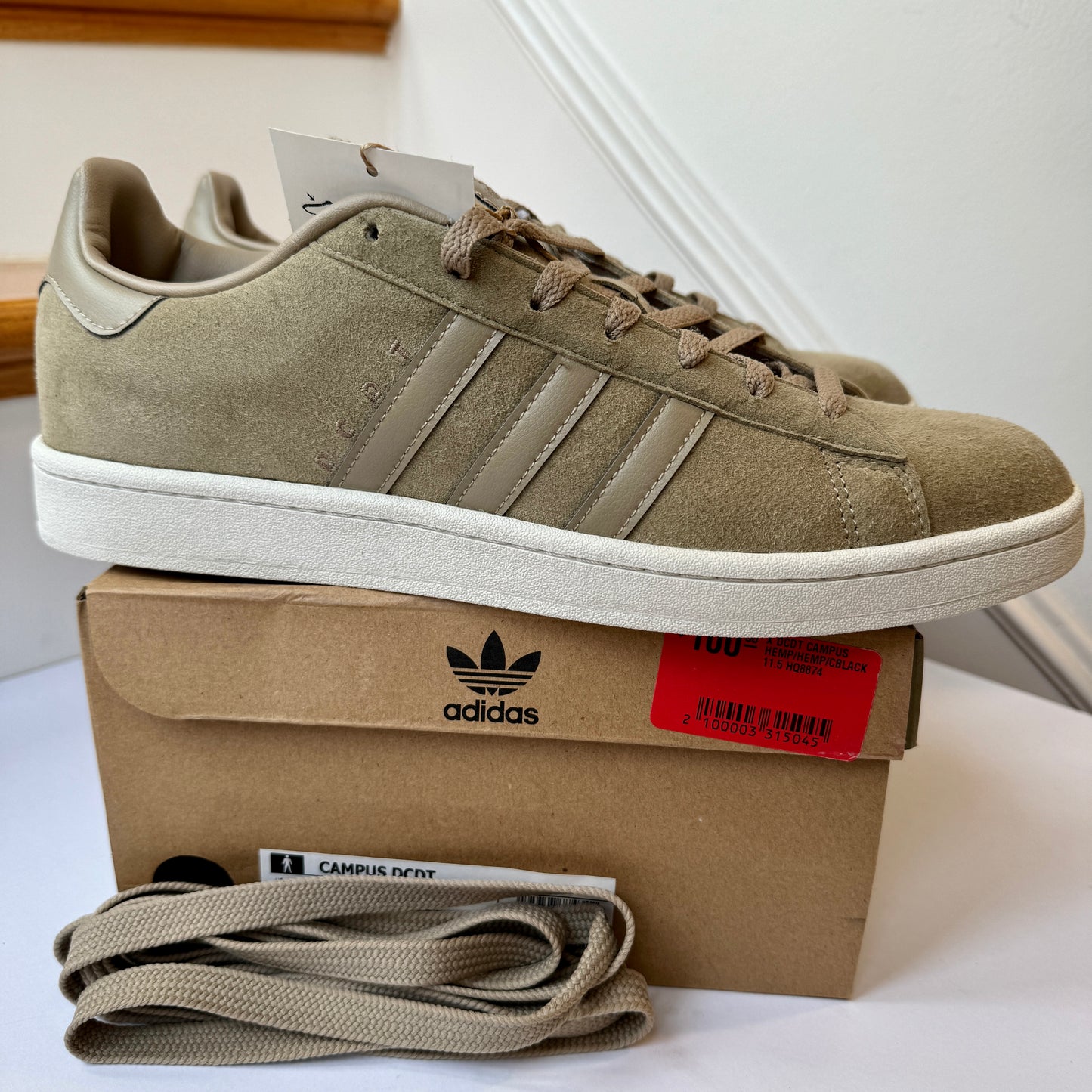 Adidas x DCDT Campus Collab sneakers hemp light brown beige shoes leather