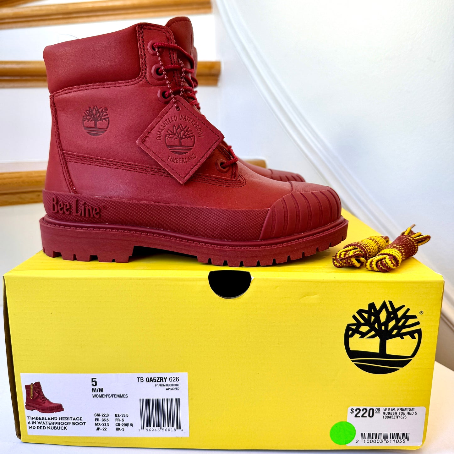 Timberland Heritage 6 Inch Waterproof Nubuck Red Beeline Boots , brand NEW