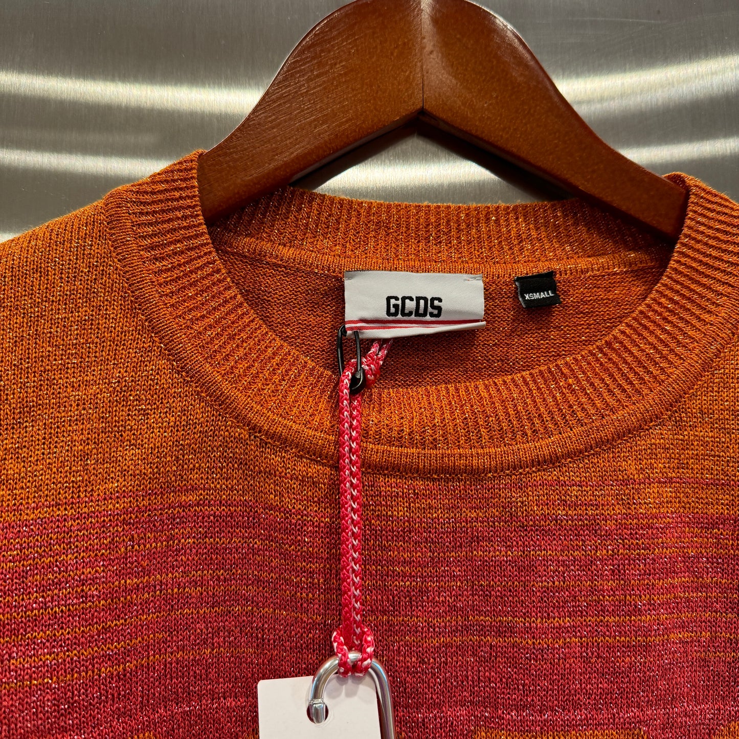 GCDS Lurex Degrade Ombre Cropped Multicolor Sweater