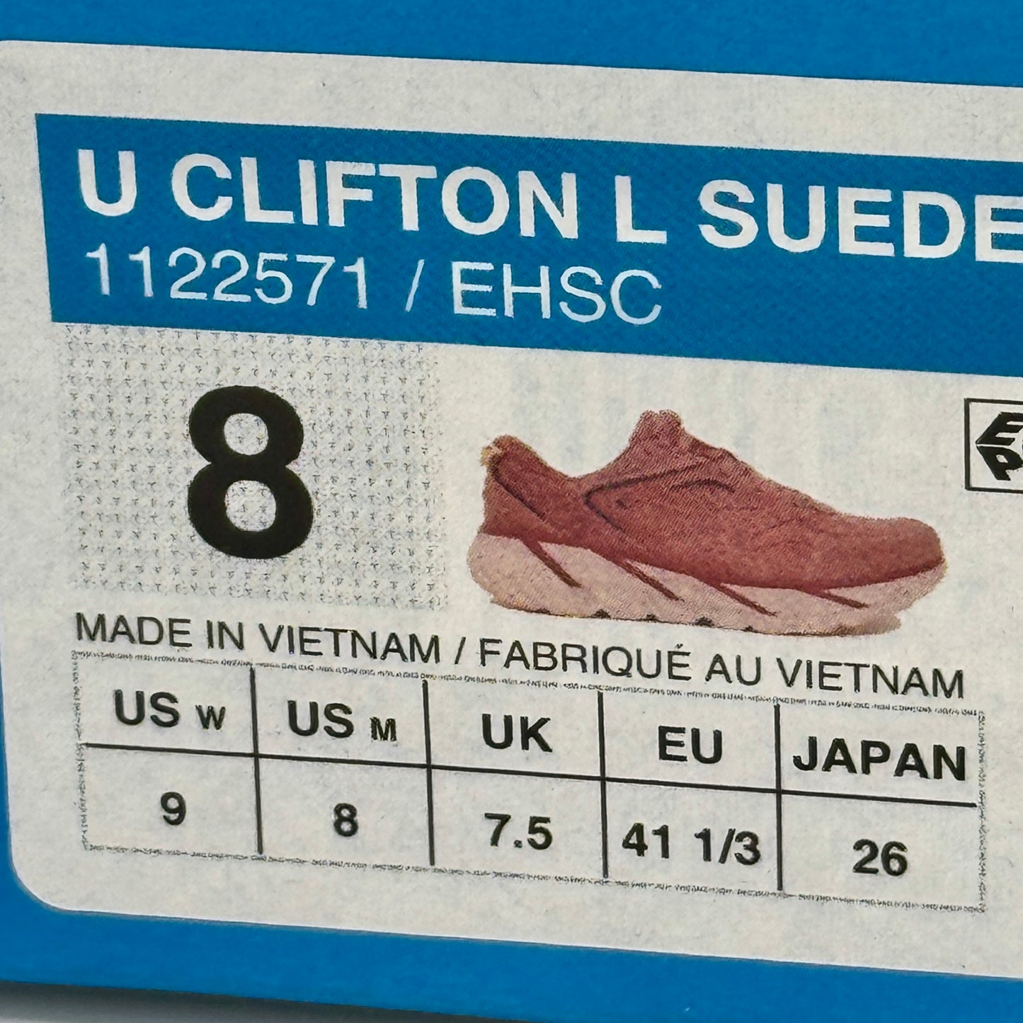 Hoka Clifton L Suede in Earthenware/ Hot Sauce Red Unisex Leather Sneakers