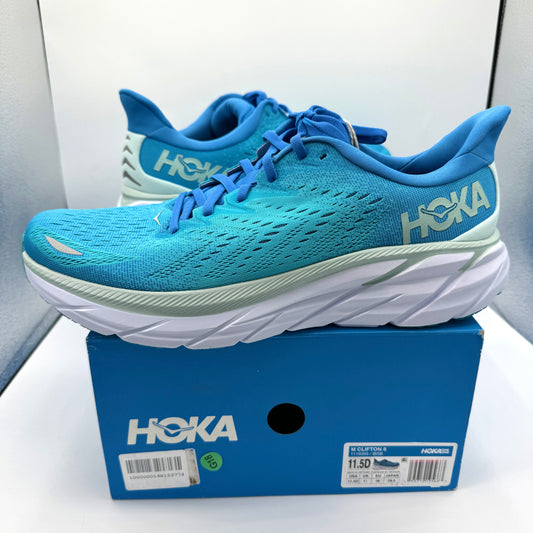 Hoka Clifton 8 Ibiza / Scuba Blue Running Shoes Aqua brand new hoka one one