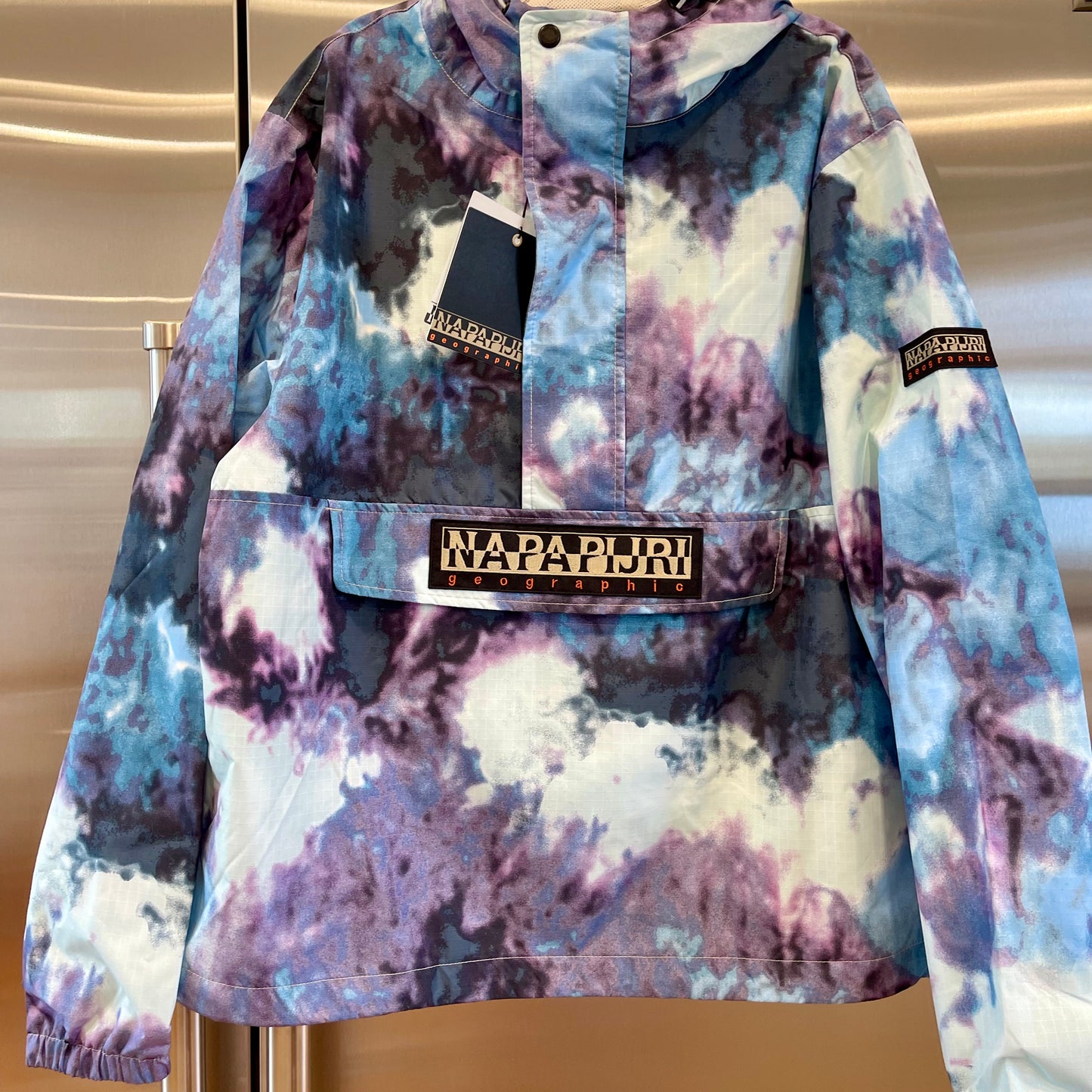 Napapijri Freestrider AOP Anorak pullover Blue tie dye jacket