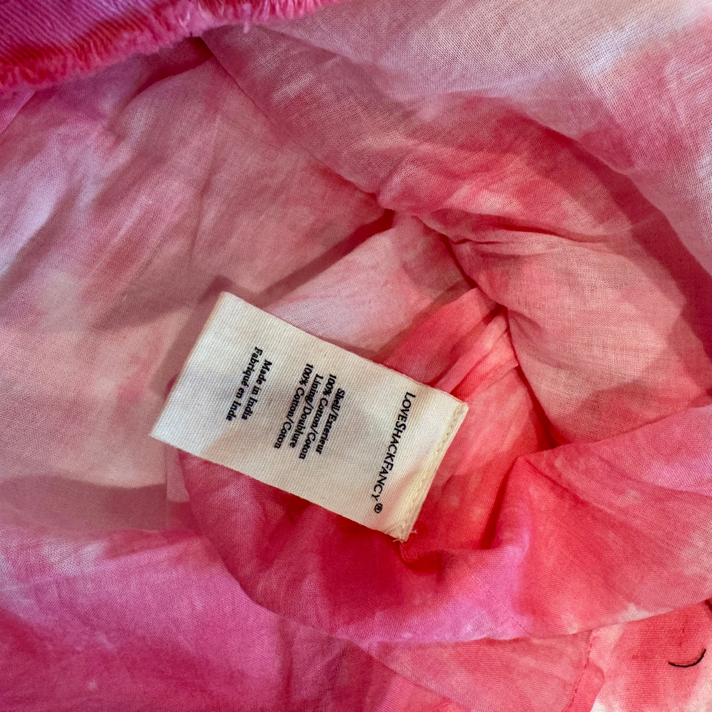 LoveShackFancy Landen Mini Skirt Hibiscus Pink Hand Dye Tiered Ruffle