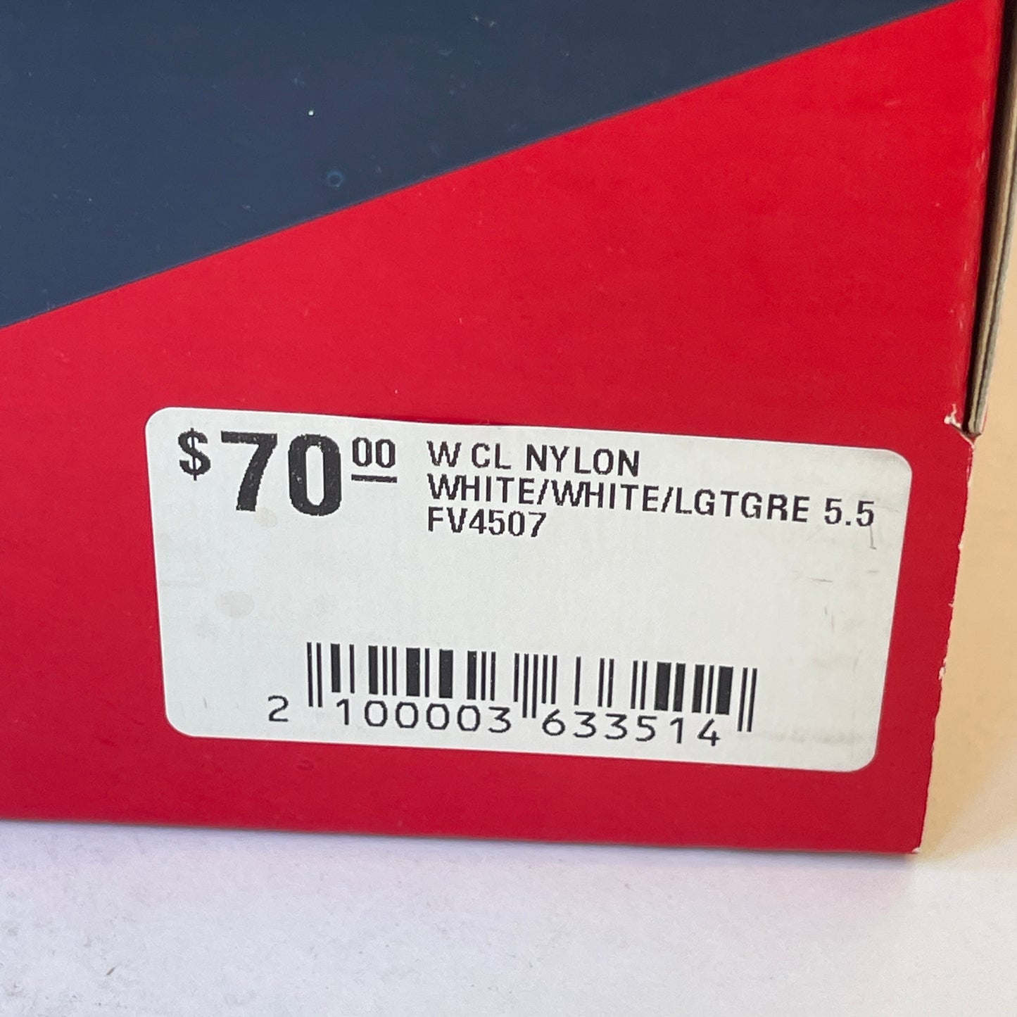 Reebok CL Nylon White Womens Sneakers classic grey shoes