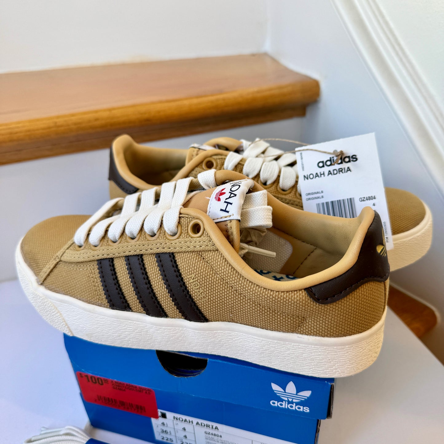 Adidas x Noah Adria Collab Sneakers in  Golden Beige Tan Brown Shoes