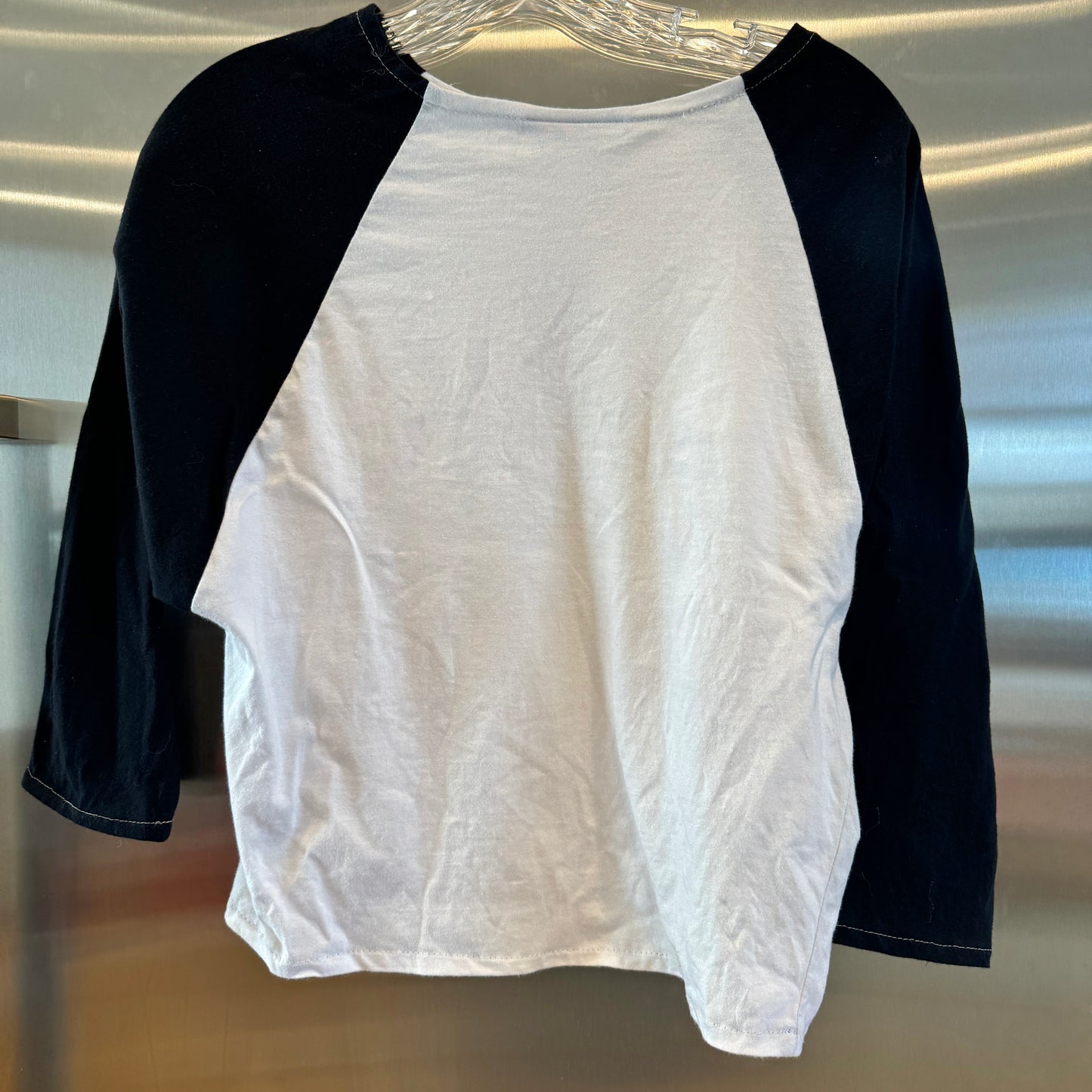 Syd and Mallory Handmade Shirt Baseball Tee Black White Leather Pyramid Pre-Owned