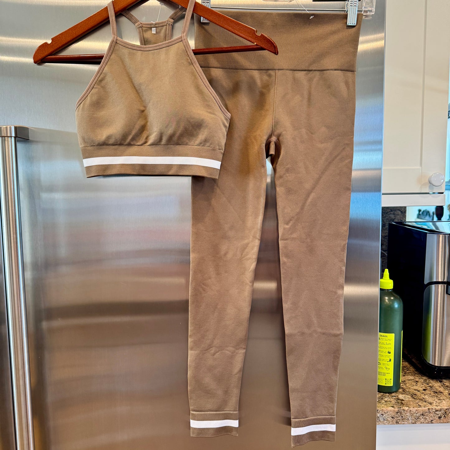 The Upside Form Seamless SET- 25 In Midi Pant and Angie Bra in Brown