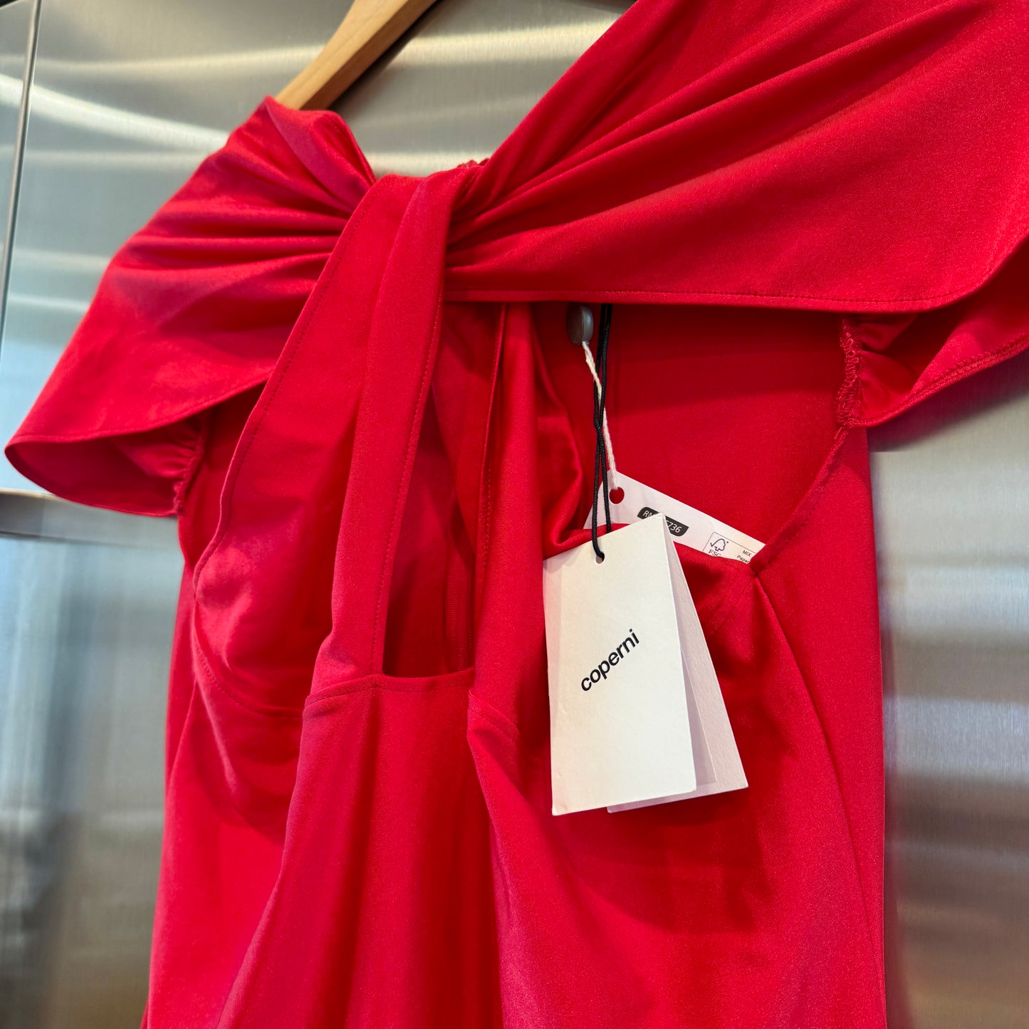 Coperni Twist Mini Dress in Lipstick Red Cut Out Brand New