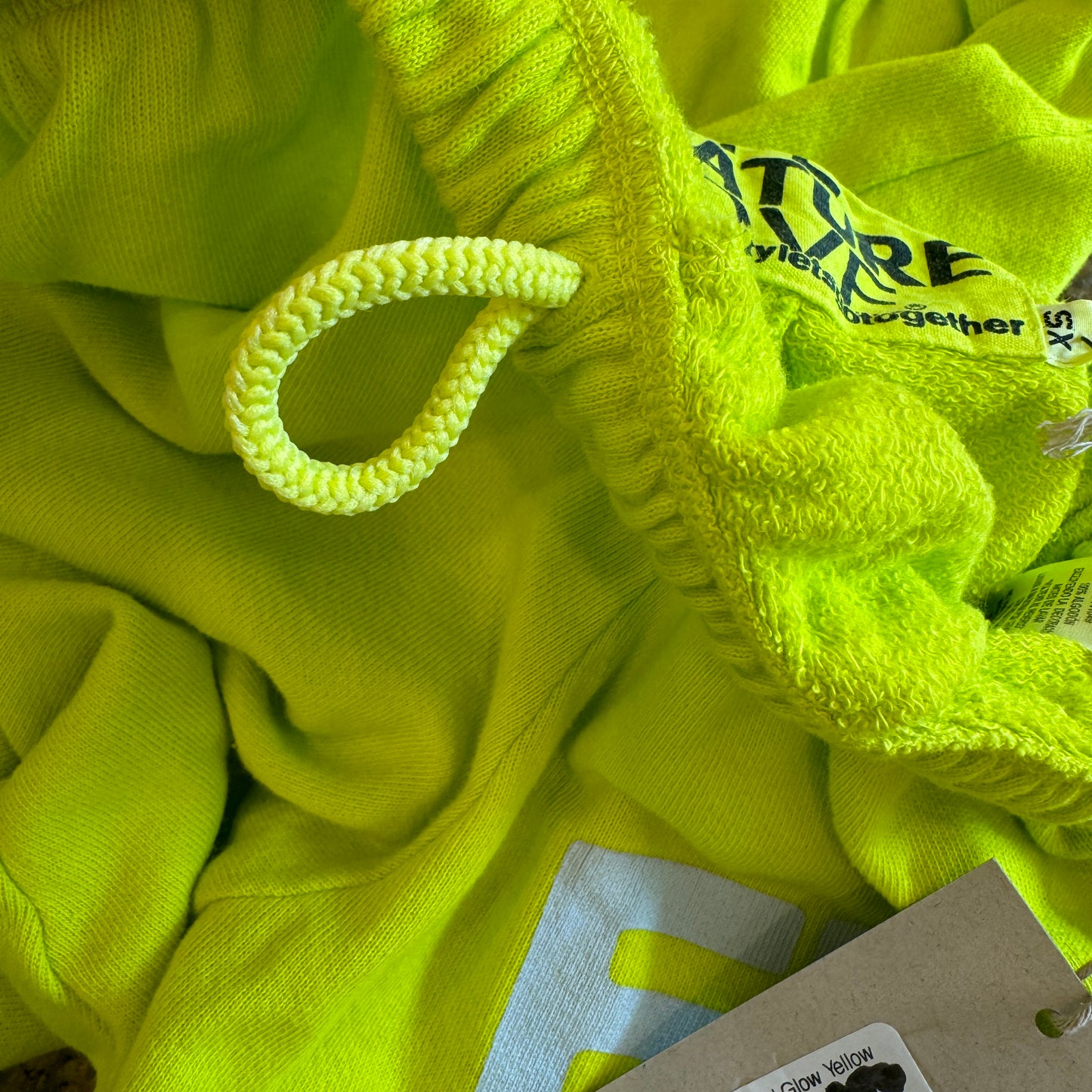 Free City Sweatpants Bright Green Chartreuse Glow Yellow Classic Logo Unisex