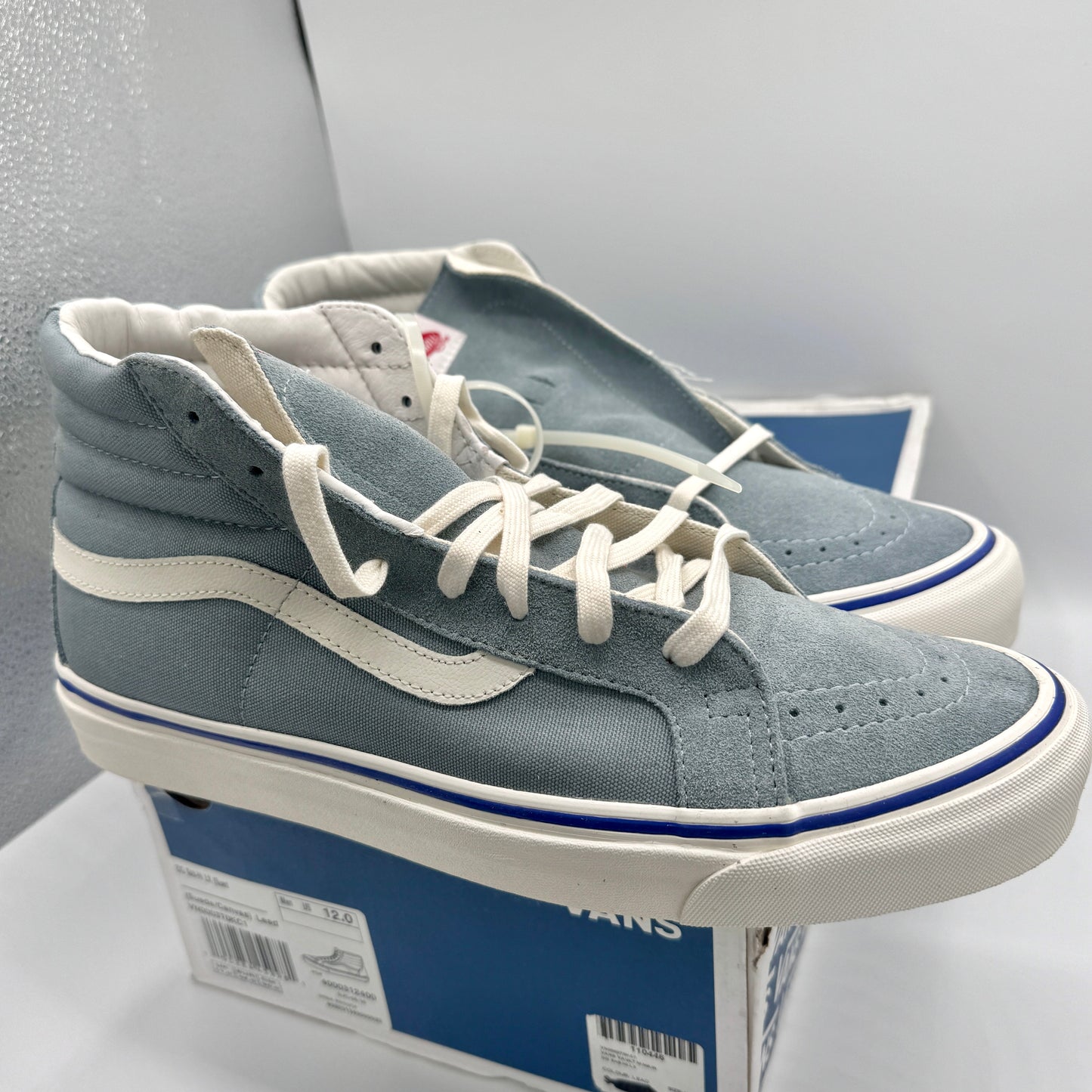 Vans OG Sk8 Hi LX Classic Skate Shoe in Lead Blue