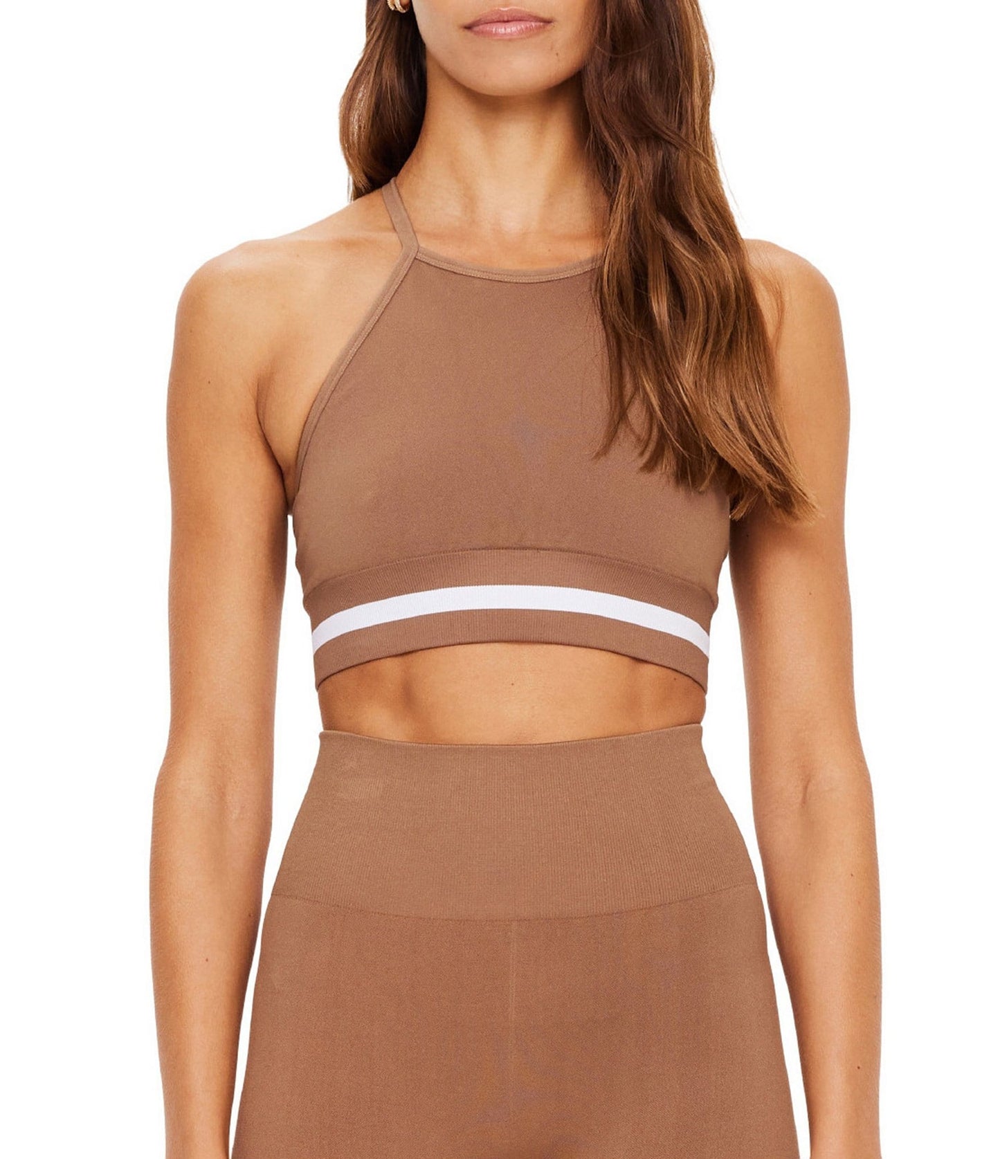 The Upside Form Seamless SET- 25 In Midi Pant and Angie Bra in Brown