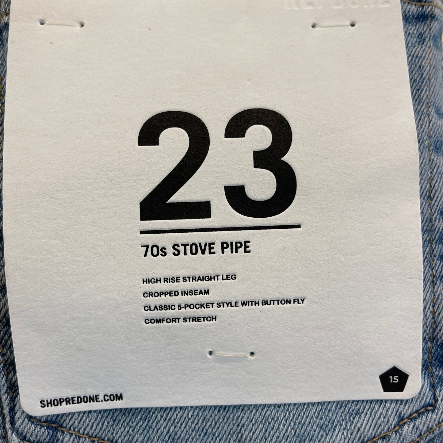 Redone 70s Stove Pipe Jeans Light Wash Ankle Cropped Re/Done Denim Jeans