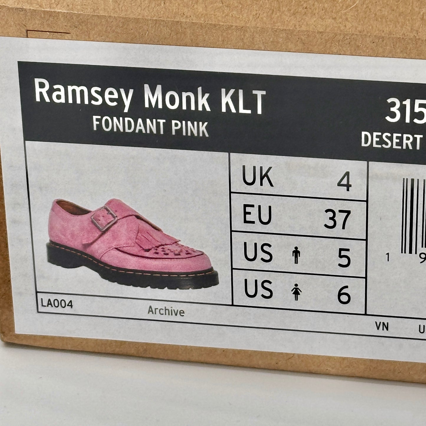 Dr. Marten Ramsey Monk KLT Creeper in Fondant Pink Suede Leather UNISEX