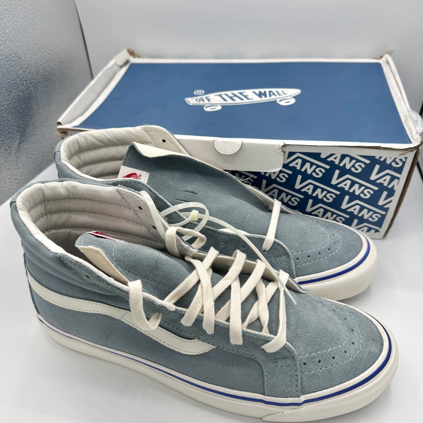 Vans OG Sk8 Hi LX Classic Skate Shoe in Lead Blue