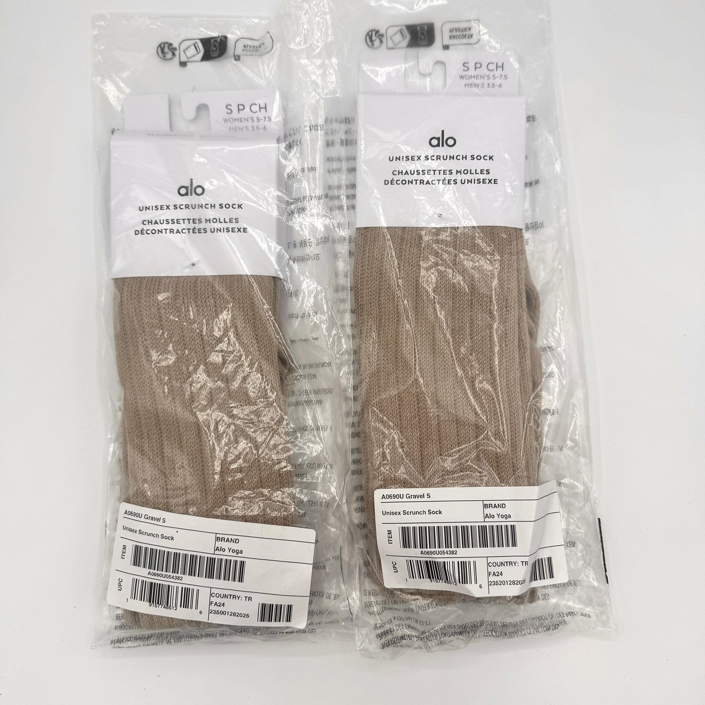 Alo Yoga Bundle Unisex Gravel Scrunch Socks , 2 Pairs