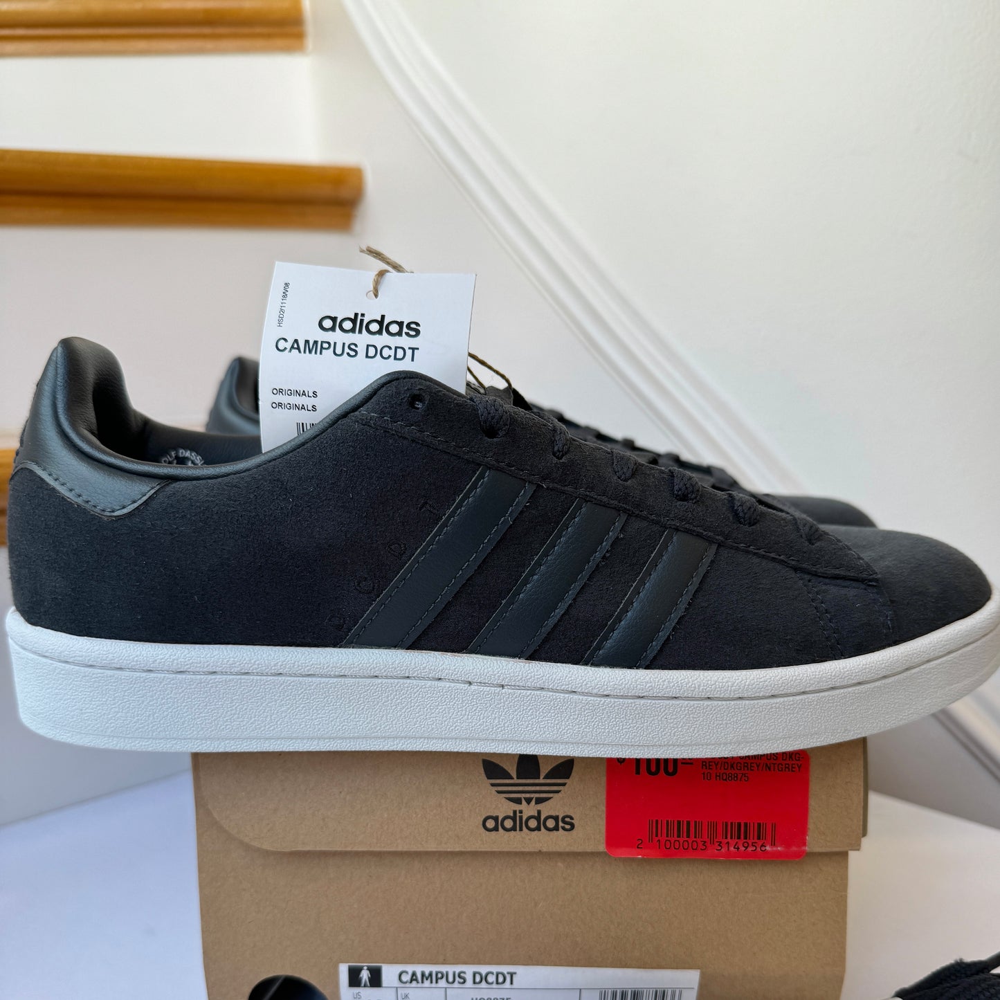 Adidas x DCDT Campus Collab sneakers dark grey, navy shoes leather