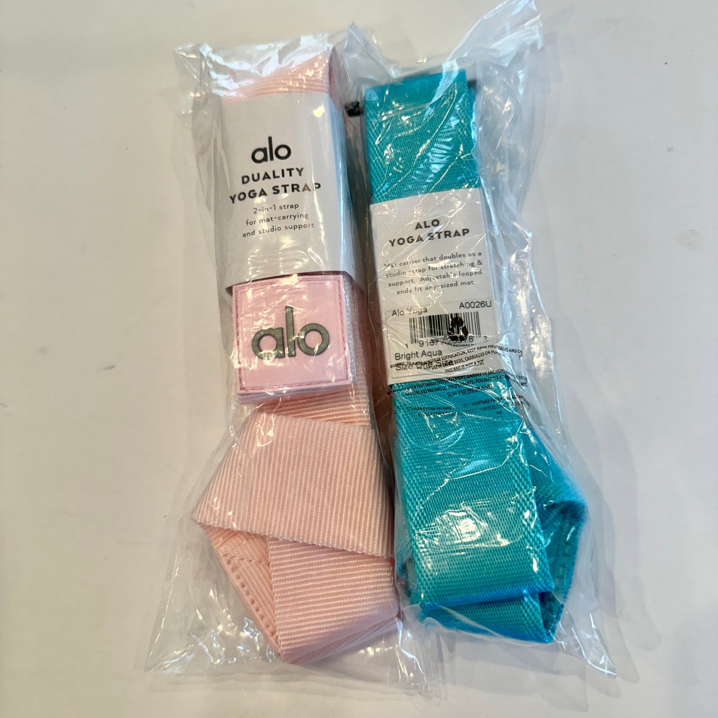 Alo Straps , Pink / Teal Yoga Strap BUNDLE (2) Both are Brand New !