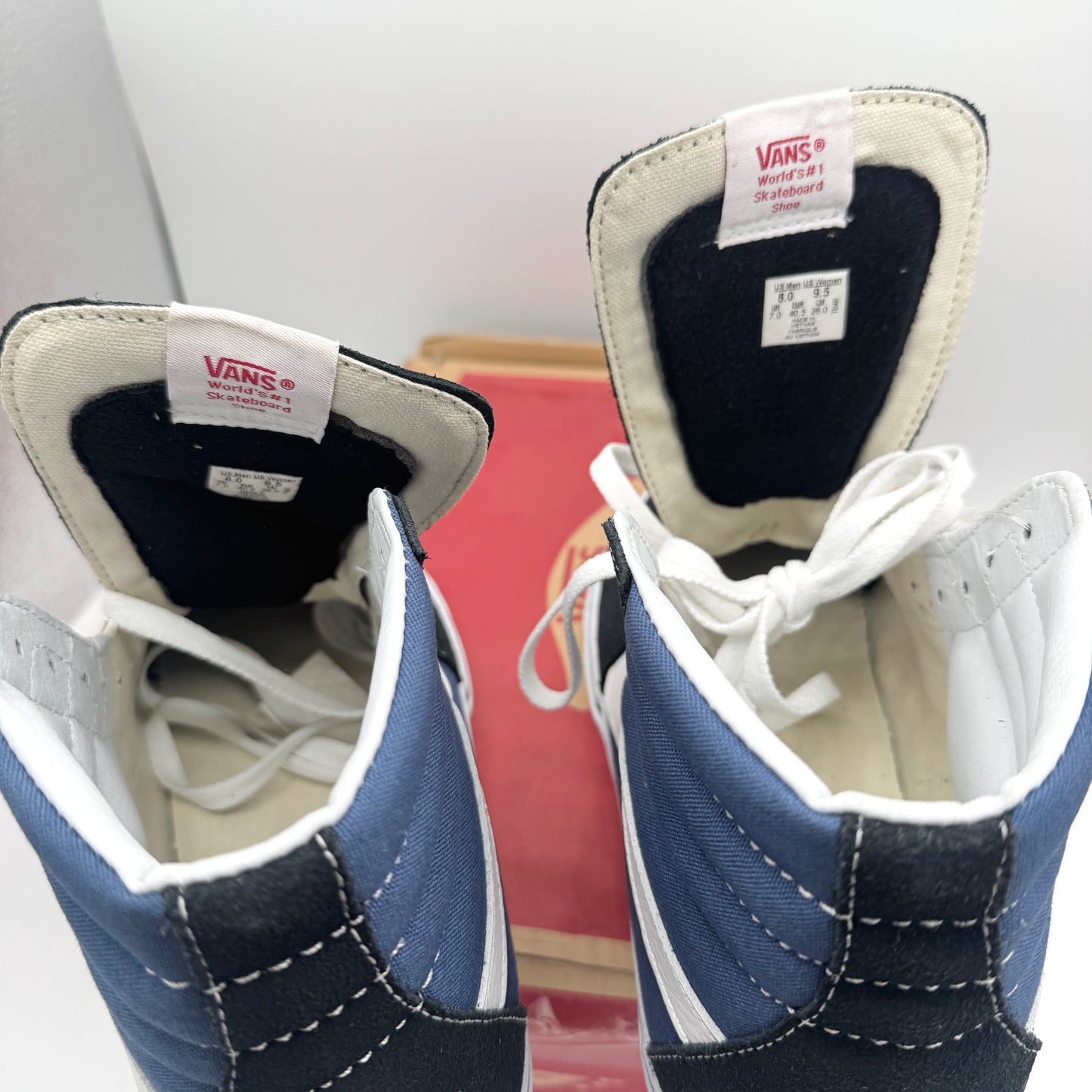 Vans Sk8 Hi Navy Blue / Black High Top Classic Skate Shoe