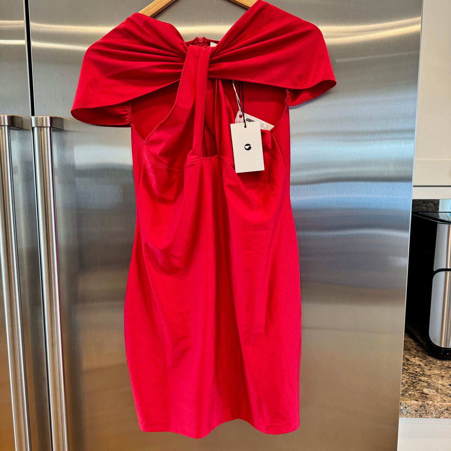 Coperni Twist Mini Dress in Lipstick Red Cut Out Brand New