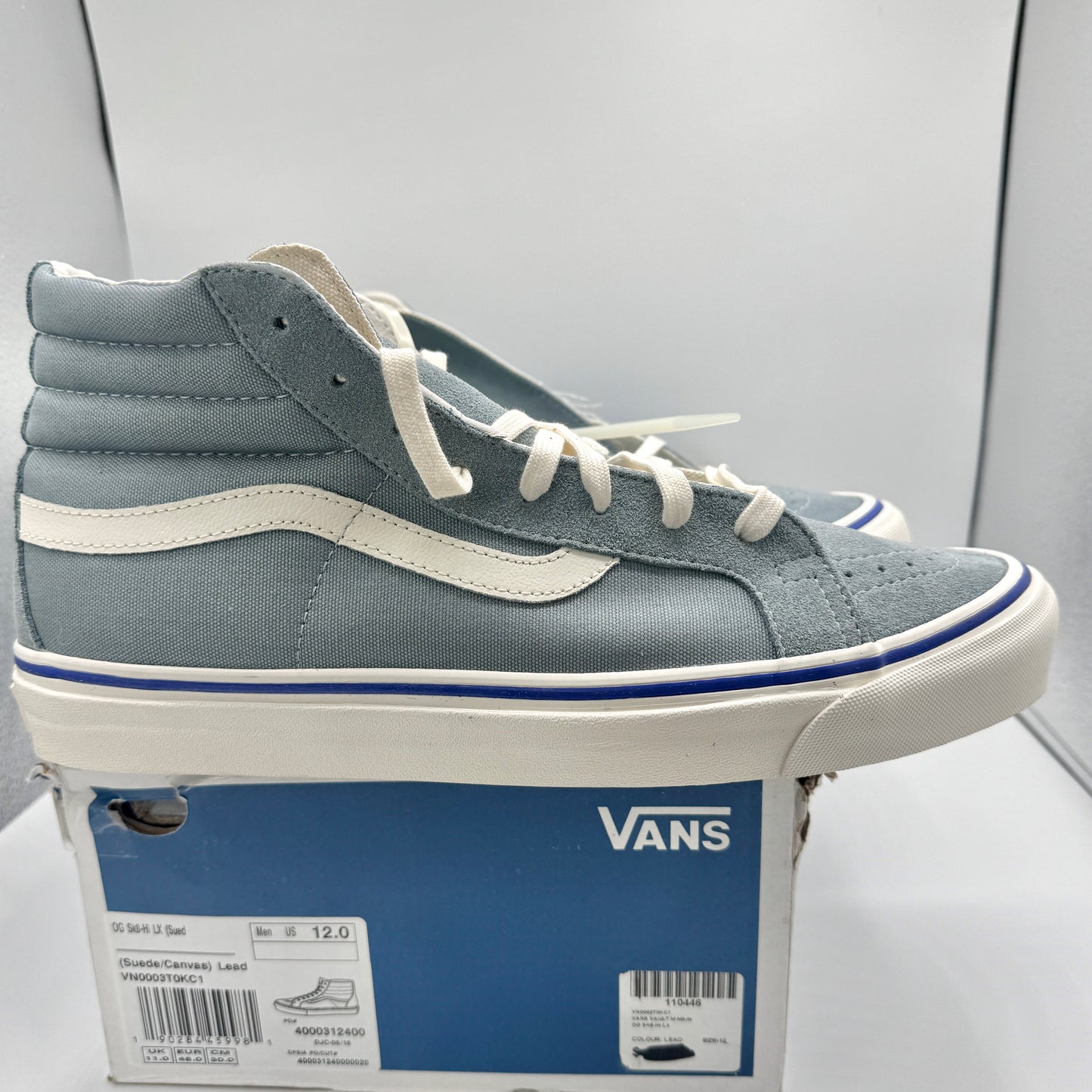 Vans OG Sk8 Hi LX Classic Skate Shoe in Lead Blue