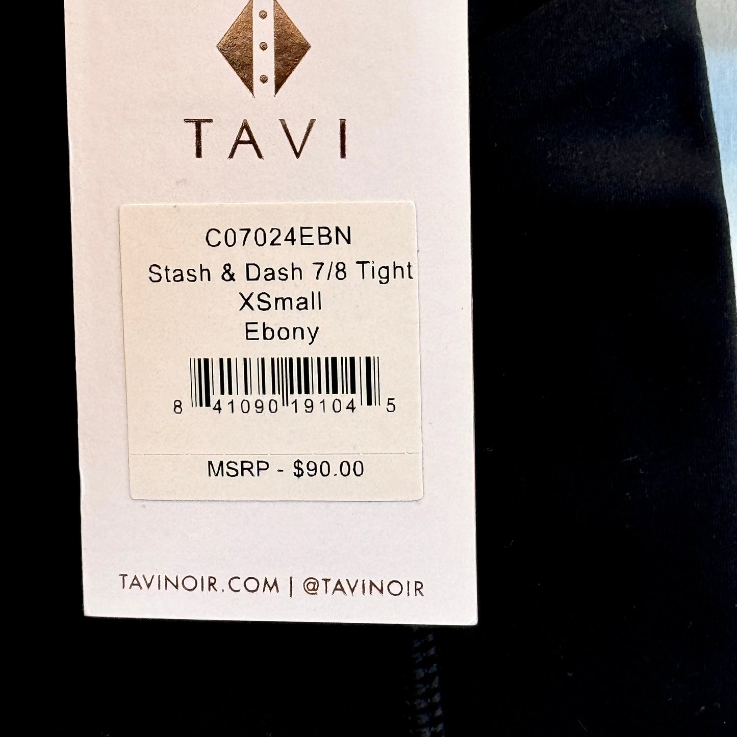Tavi Stash & Dash 7/8 Leggings in Ebony Black Women’s Yoga Pant Leggings NEW