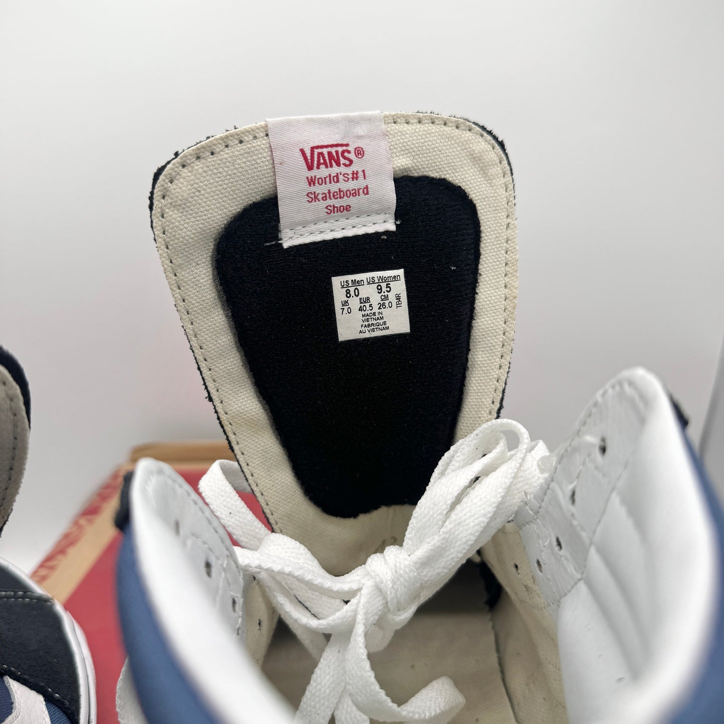 Vans Sk8 Hi Navy Blue / Black High Top Classic Skate Shoe