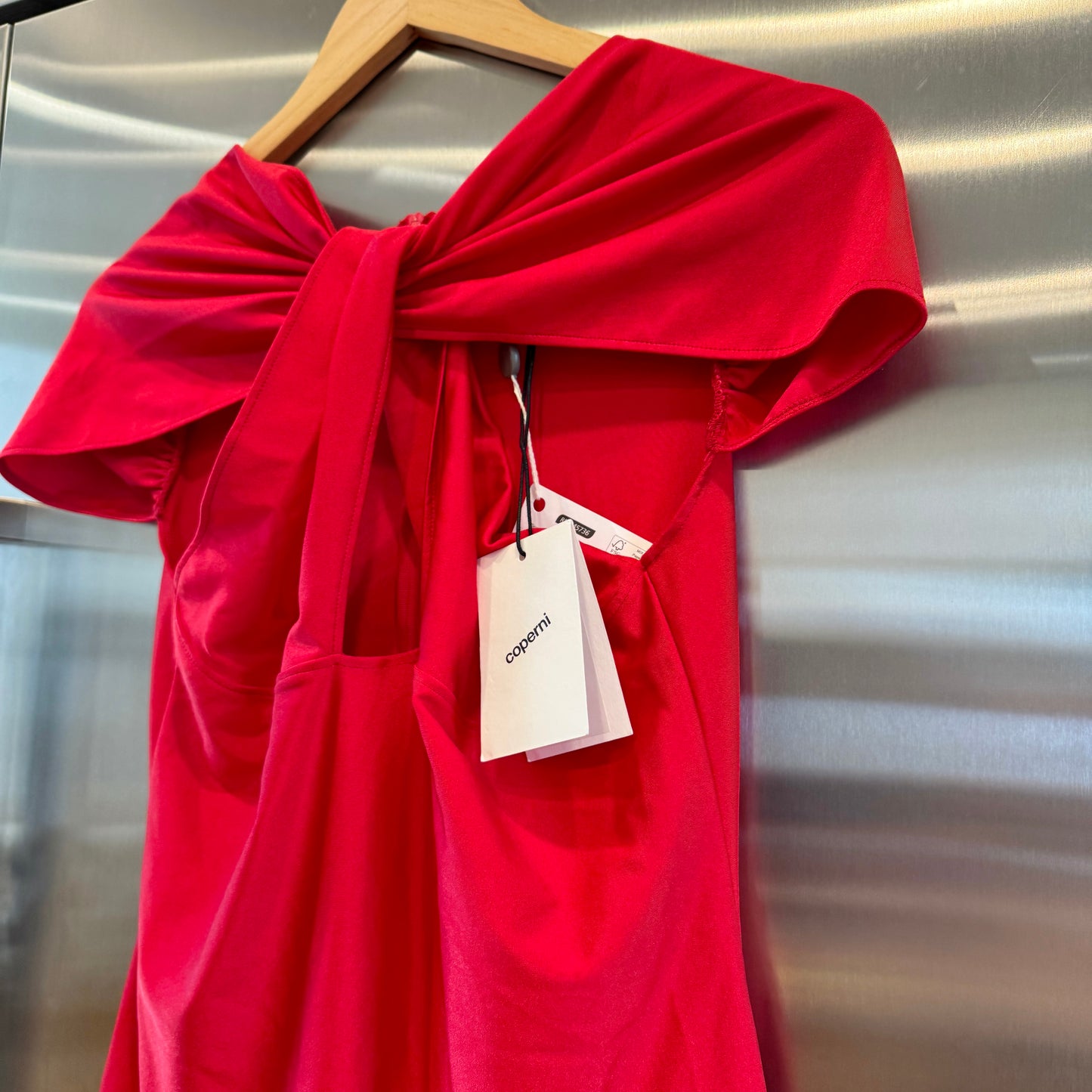 Coperni Twist Mini Dress in Lipstick Red Cut Out Brand New