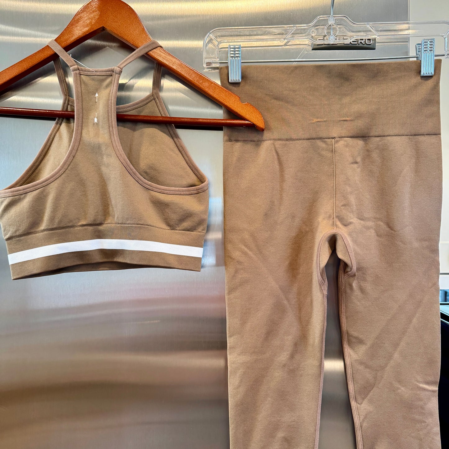 The Upside Form Seamless SET- 25 In Midi Pant and Angie Bra in Brown