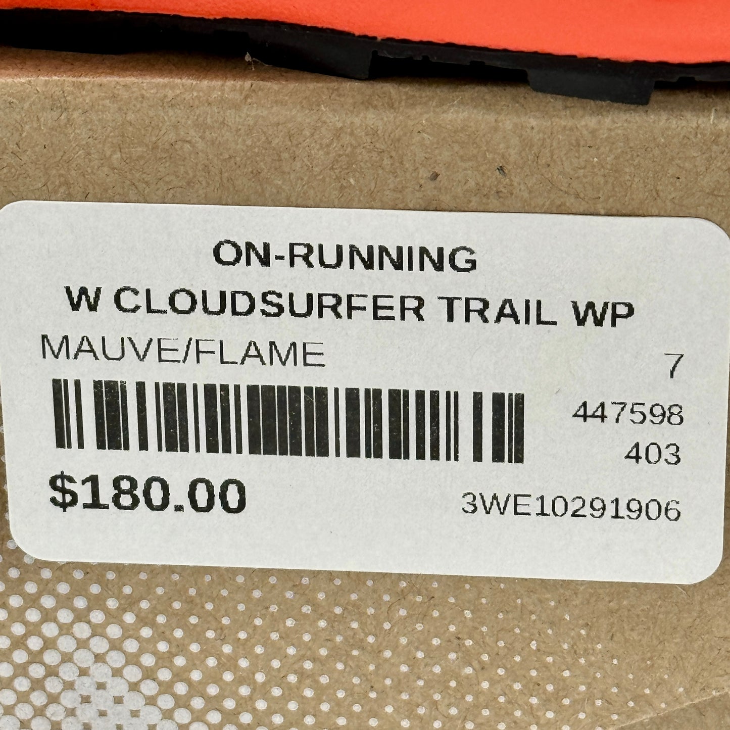 On Running Cloudsurfer Trail WP Waterproof Women’s Shoes Orange Grey Black