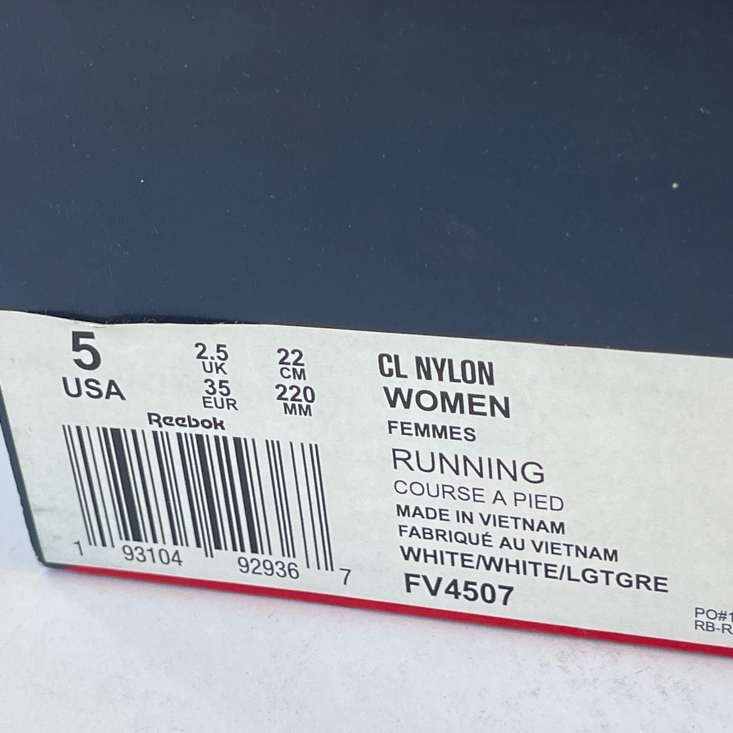 Reebok CL Nylon White Womens Sneakers classic grey shoes