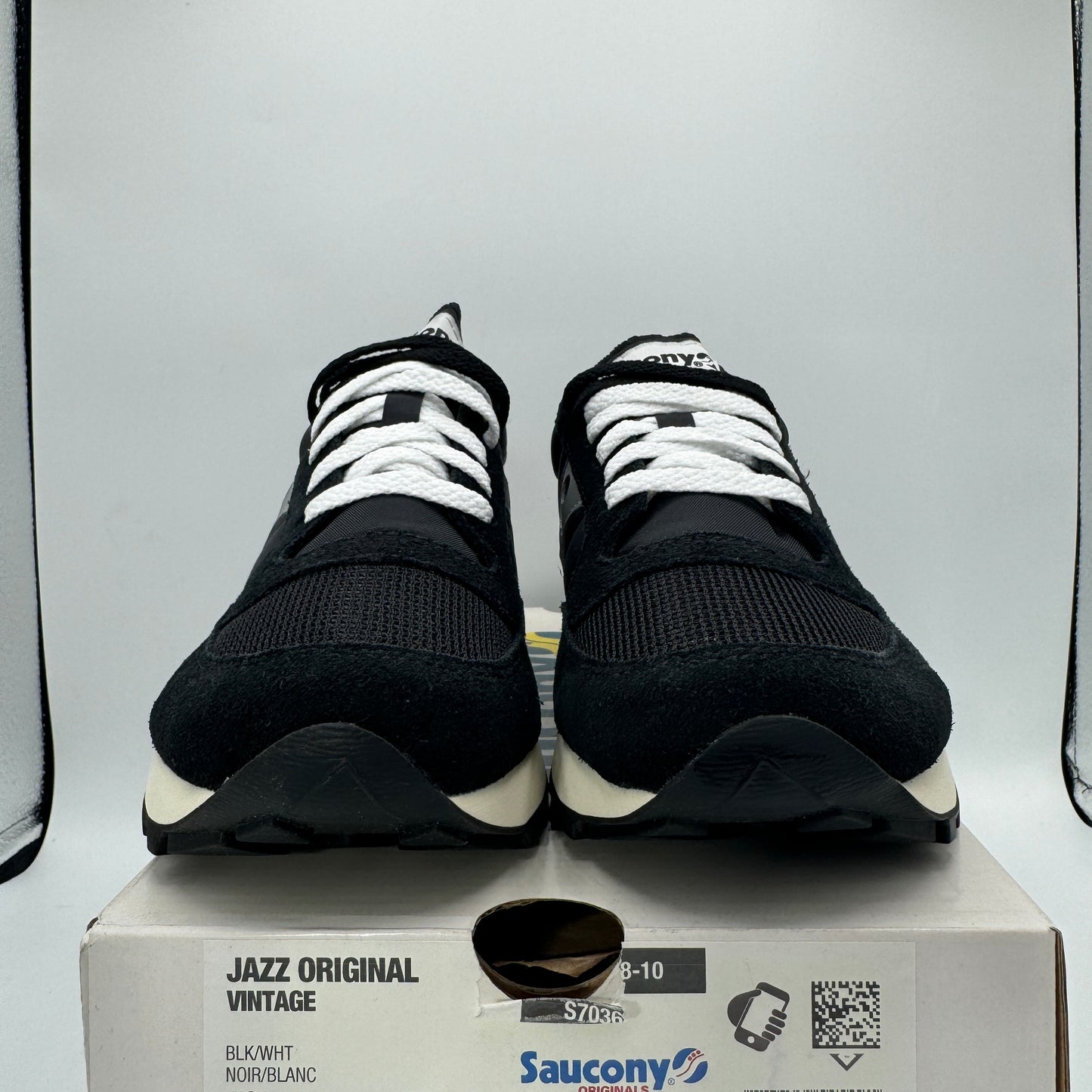 Saucony Jazz Vintage Classic Sneakers Black White Silver Original Runners