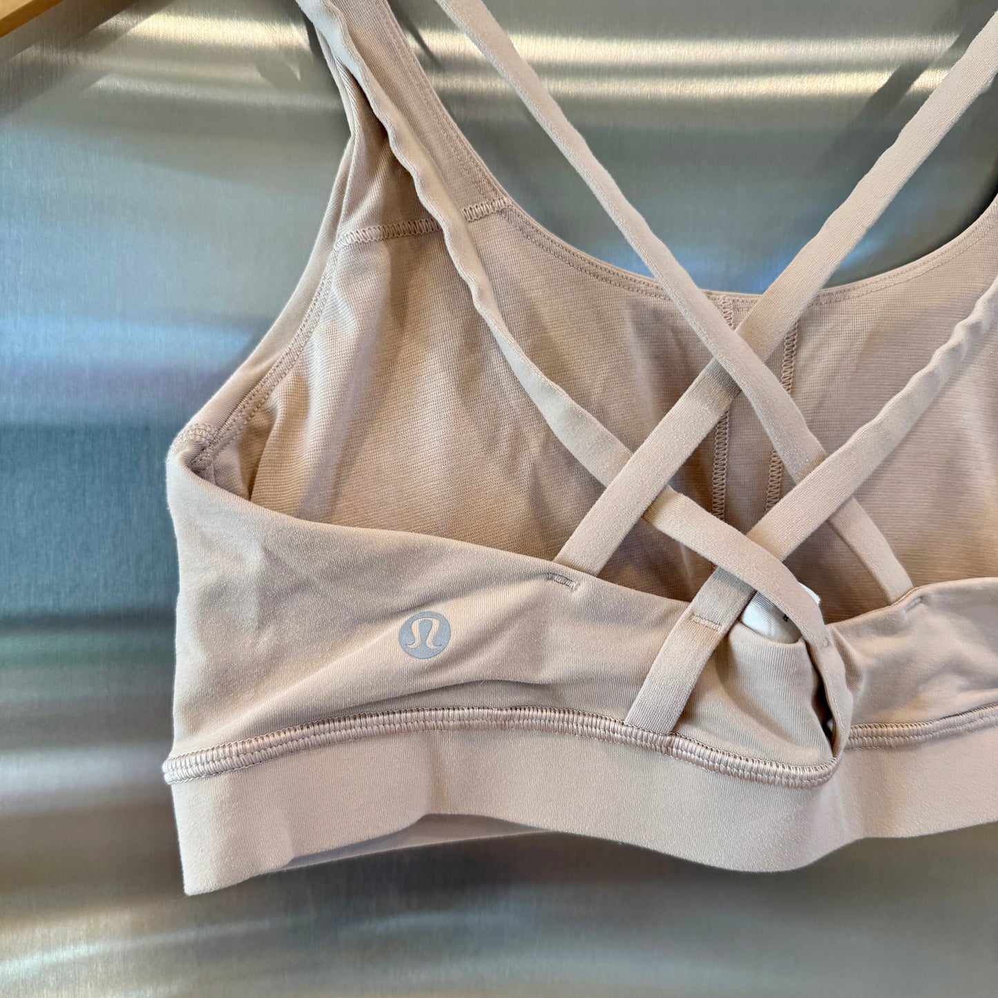 Lululemon Energy Sports Bra Tan Nude Beige Excellent Pre-Owned Condition * Used
