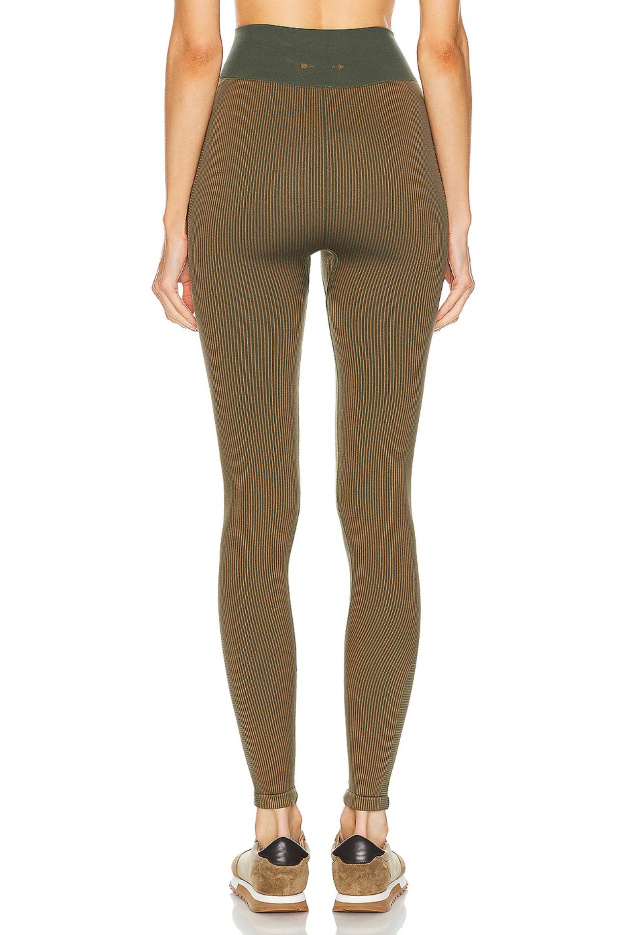 The Upside SET Seamless Ballet Bra and Ribbed Leggings in Khaki