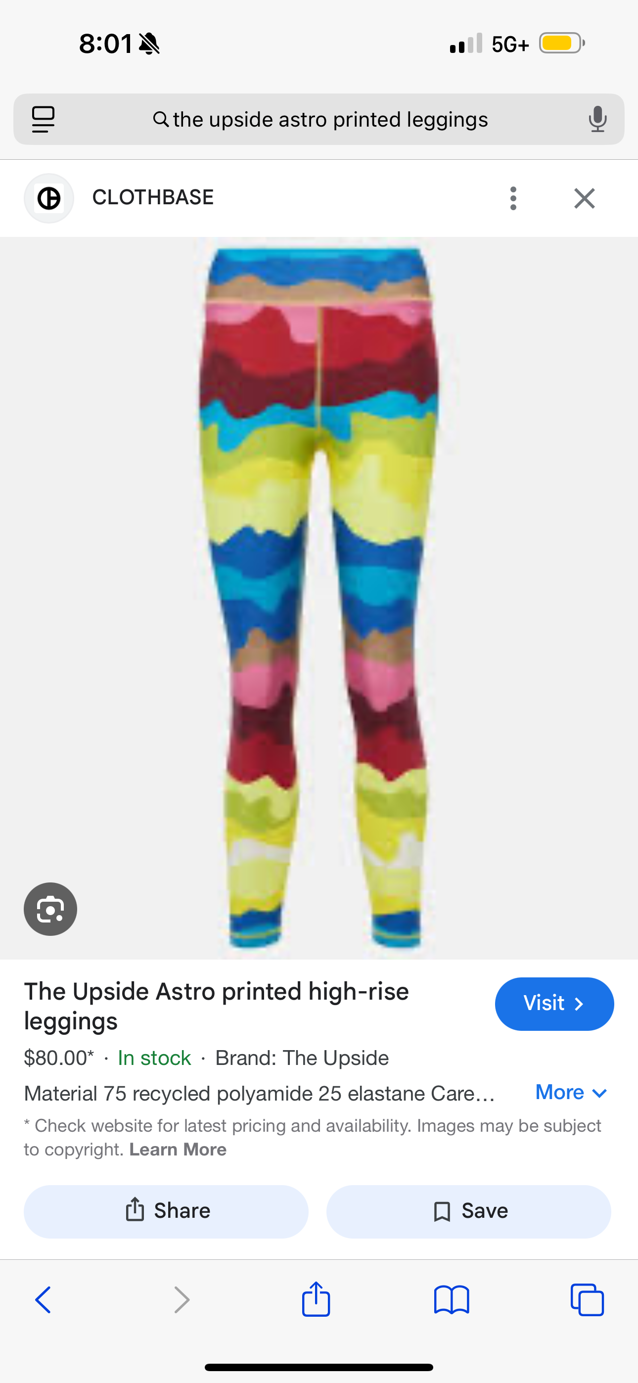 The Upside SET Astro Rory Bra and Printed Leggings in Multicolor / Citrus