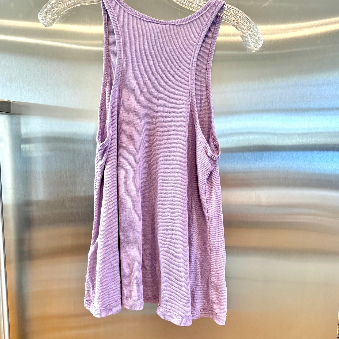 Free People Lavender Light Purple Ribbed High Neck Flowy Tank Top * Pre-owned