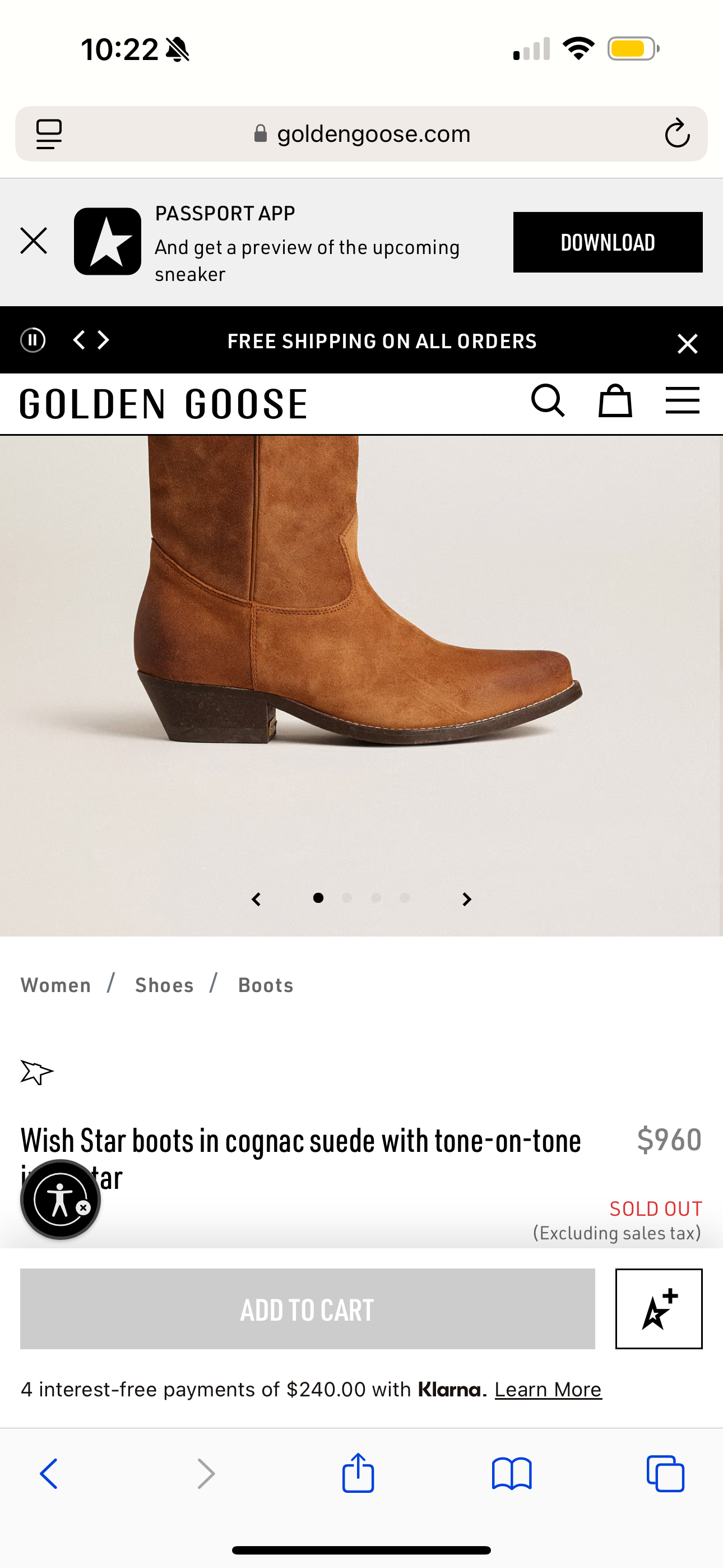 Golden Goose Wish Star Suede Leather Boots in Cognac Brown