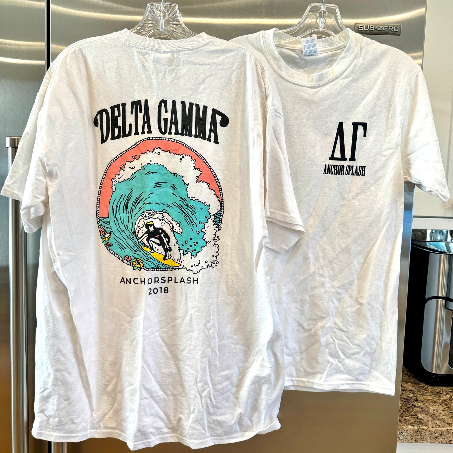 Delta Gamma BUNDLE 2 Shirts Anchor Like NEW Anchorsplash Sorority T White