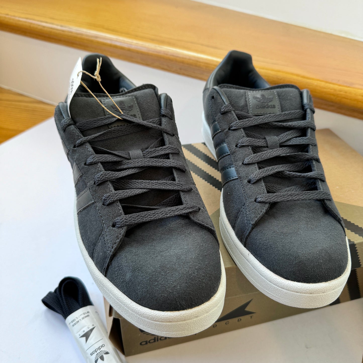 Adidas x DCDT Campus Collab sneakers dark grey, navy shoes leather