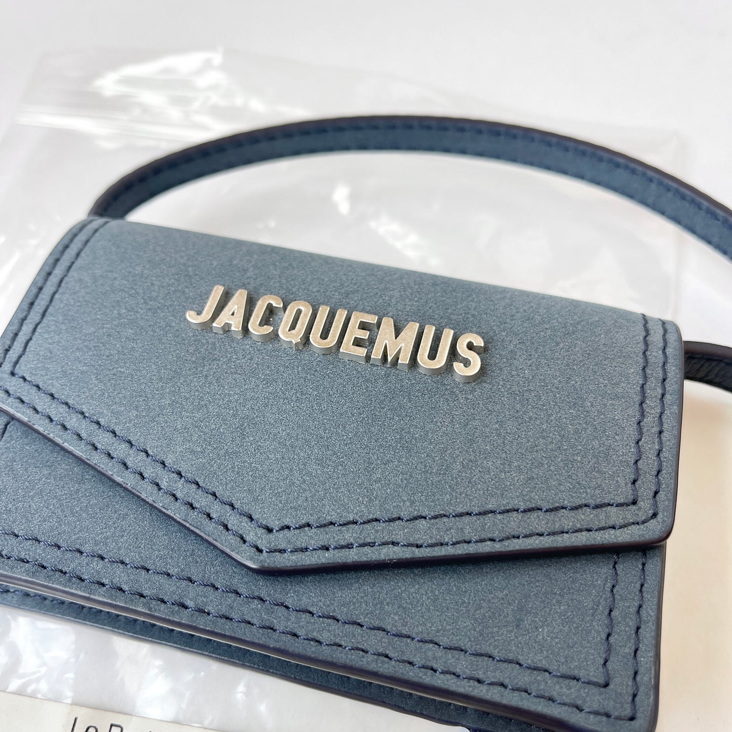 Jacquemus Le Porte Azur in Dark Navy Envelope Crossbody Wallet Bag Pouch