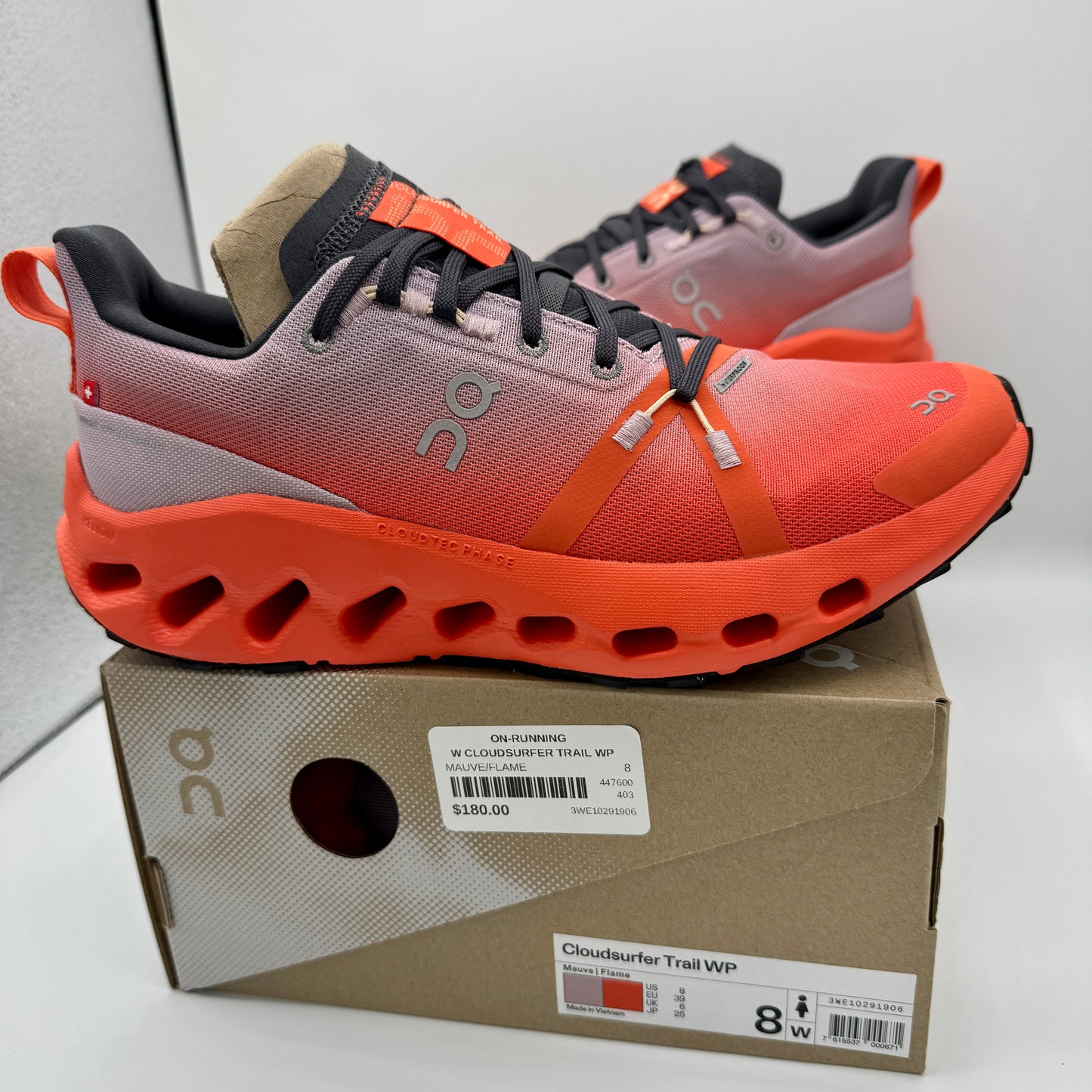 On Running Cloudsurfer Trail WP Waterproof Women’s Shoes Orange Grey Black