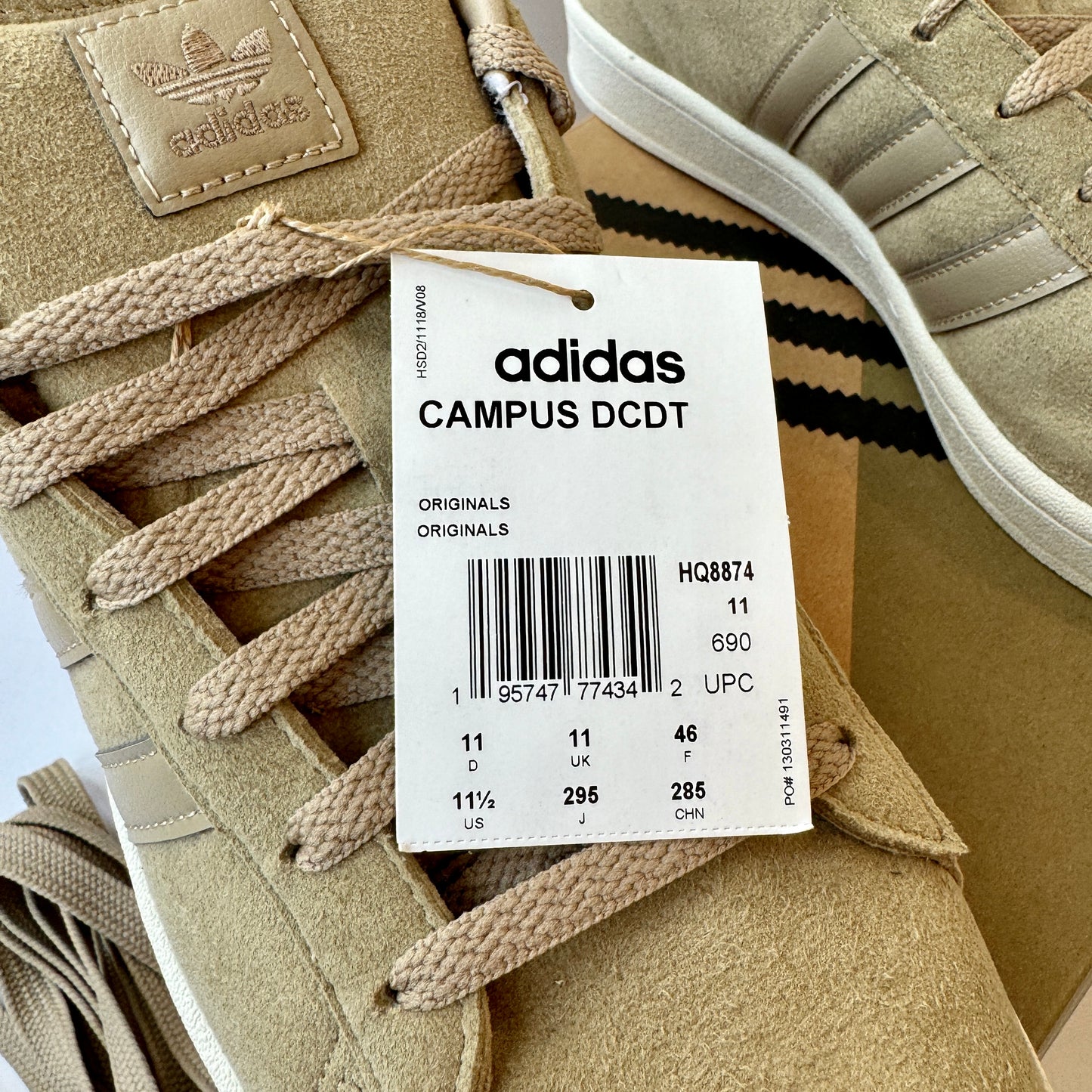 Adidas x DCDT Campus Collab sneakers hemp light brown beige shoes leather